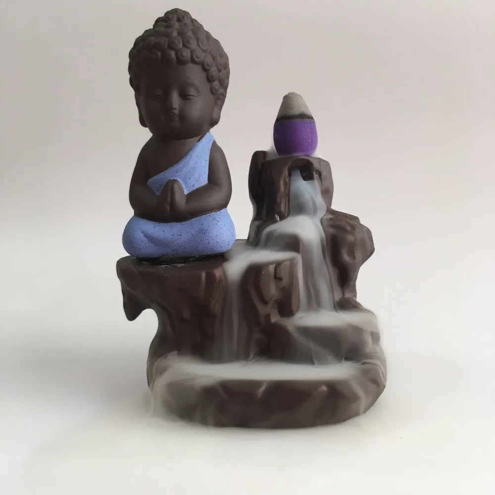 The Little Monk Censer - Creative Home Decor Small Buddha Incense Holder, Backflow Incense Burner for Use in Home and Teahouse