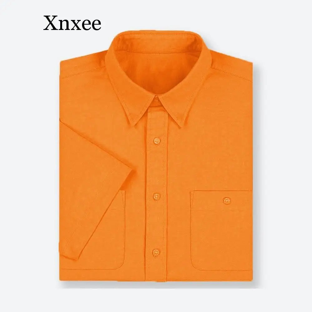 Xnxee Big & Tall Men's Summer Casual Cotton Shirts – Short Sleeve Relaxed Fit Woven Tops