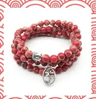 Serene Balance 108 White Jade Mala Bracelet with Pearl Charm and Pink Aventurine for Yoga and Meditation