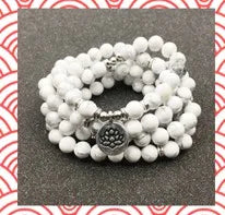 Serene Balance 108 White Jade Mala Bracelet with Pearl Charm and Pink Aventurine for Yoga and Meditation