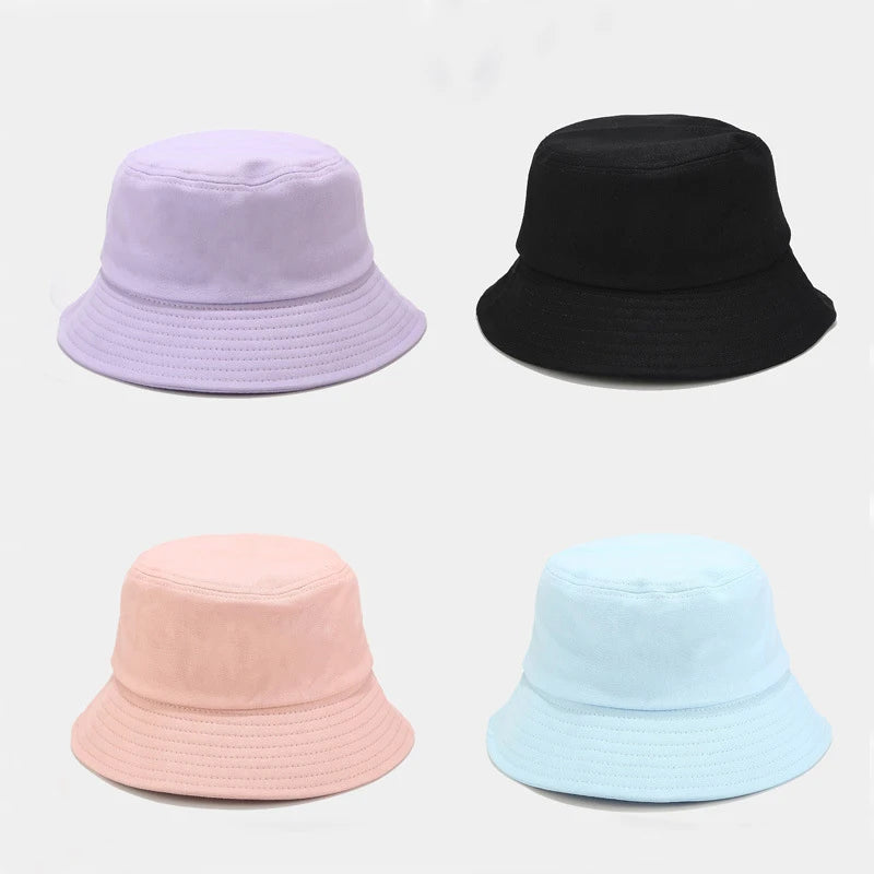 Unisex 100% Cotton Foldable Bucket Hat for Spring and Summer - Outdoor Sun Protection Cap for Fishing and Casual Wear