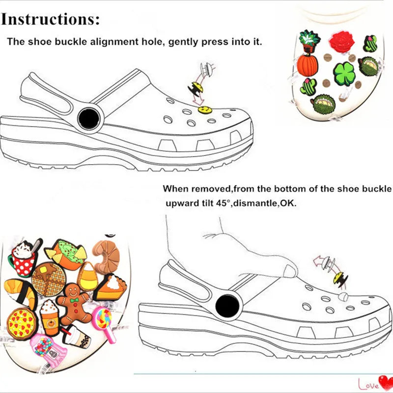 Cute 2024 Lemon-Themed Shoe Charms for JIBS Clogs - Fun DIY Accessories for Kids and Adults