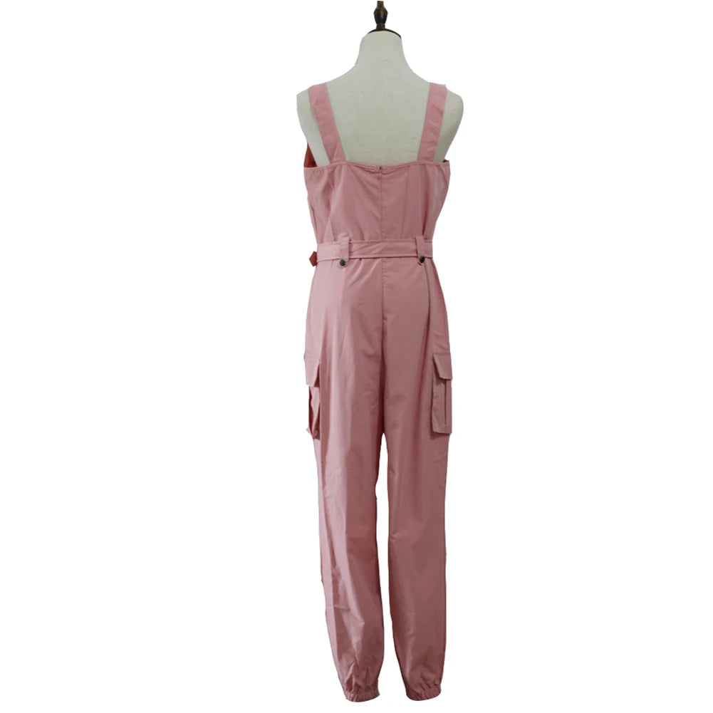 Chic Sleeveless Ankle-Tied Jumpsuit with Pockets for Women