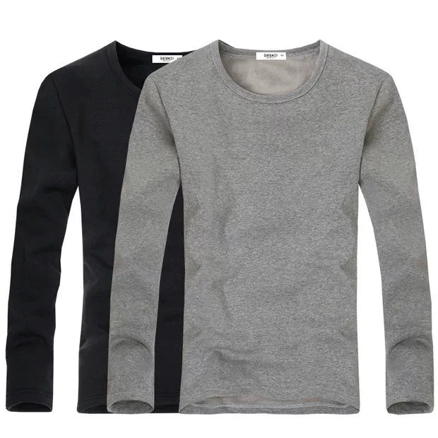 Men's Cozy Autumn Long Sleeve Thermal T-Shirt Set - 2 Pack