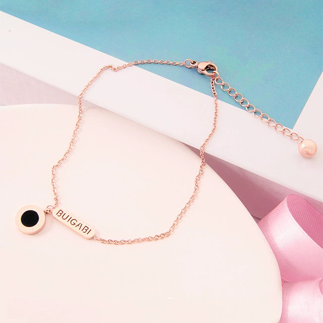 New Arrival Japanese and Korean Classy Titanium Steel Anklet Women's Non-Fading Rose Gold Anti-Allergy Student Stylish Fashion Online Red Fashion