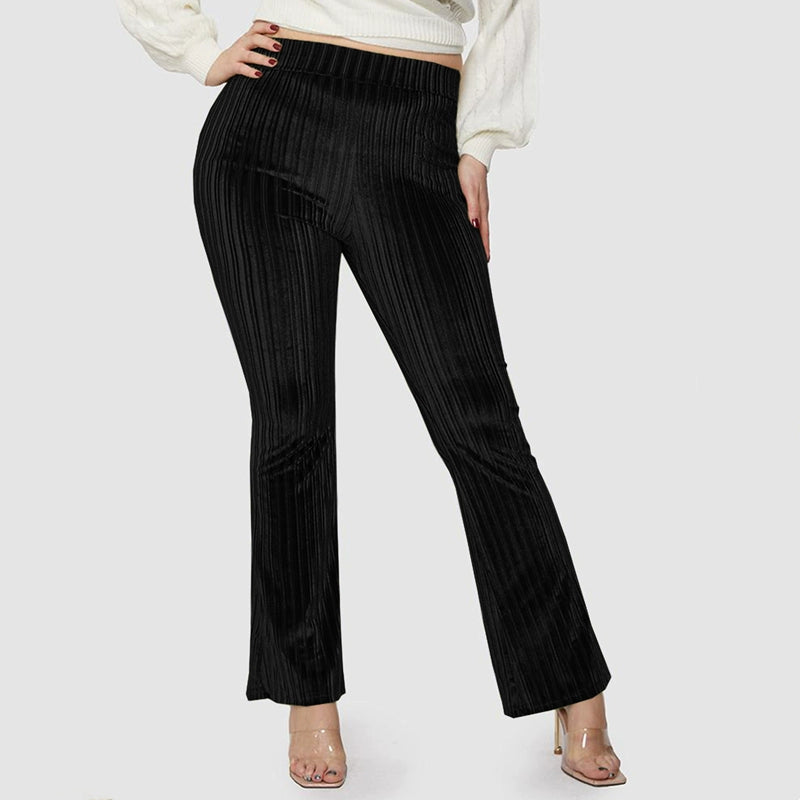 High-Waisted Plus Size Straight-Leg Bootleg Trousers for Women - R'l Stylish Transitional Pants