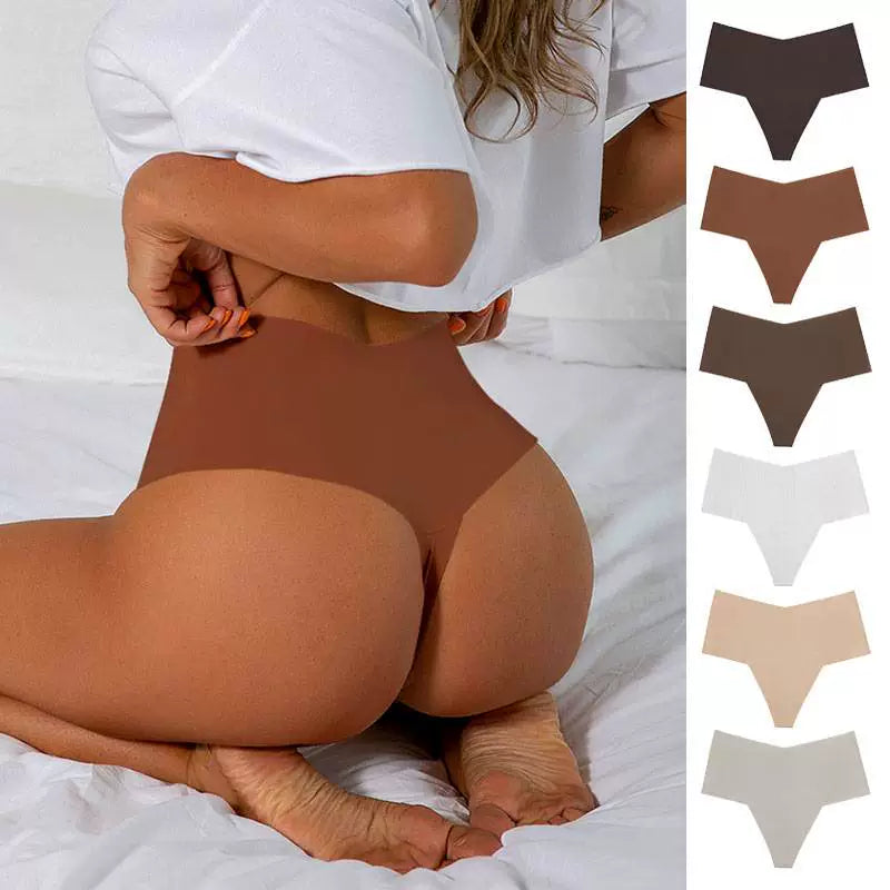 Comfortable Ice Silk Plus Size Seamless T-Back Thong for Ladies