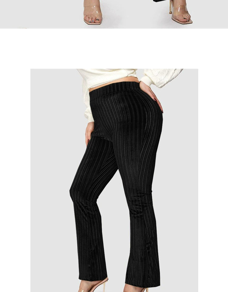 High-Waisted Plus Size Straight-Leg Bootleg Trousers for Women - R'l Stylish Transitional Pants