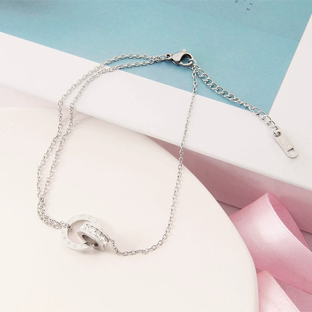 New Arrival Japanese and Korean Classy Titanium Steel Anklet Women's Non-Fading Rose Gold Anti-Allergy Student Stylish Fashion Online Red Fashion