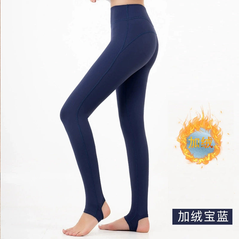 High Waist Stirrup Yoga Pants for Women - Seamless Elastic Workout Leggings with Hip Lift Design for Fall and Winter Fitness