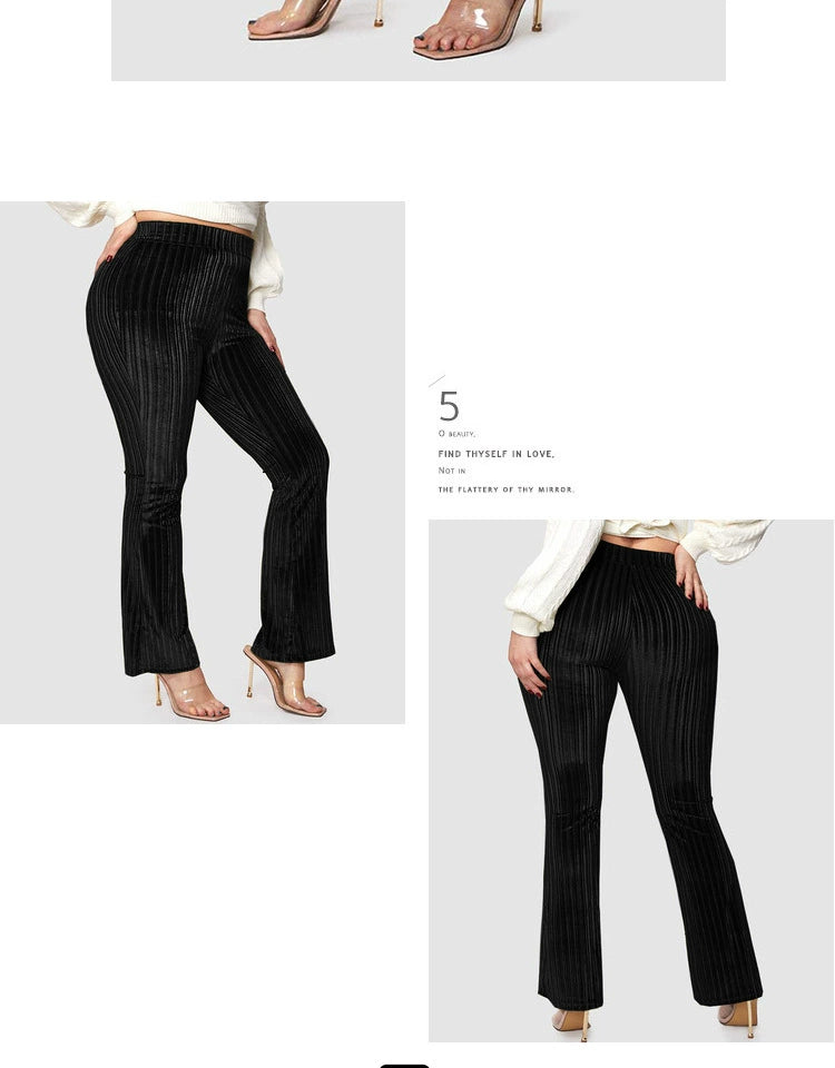 High-Waisted Plus Size Straight-Leg Bootleg Trousers for Women - R'l Stylish Transitional Pants