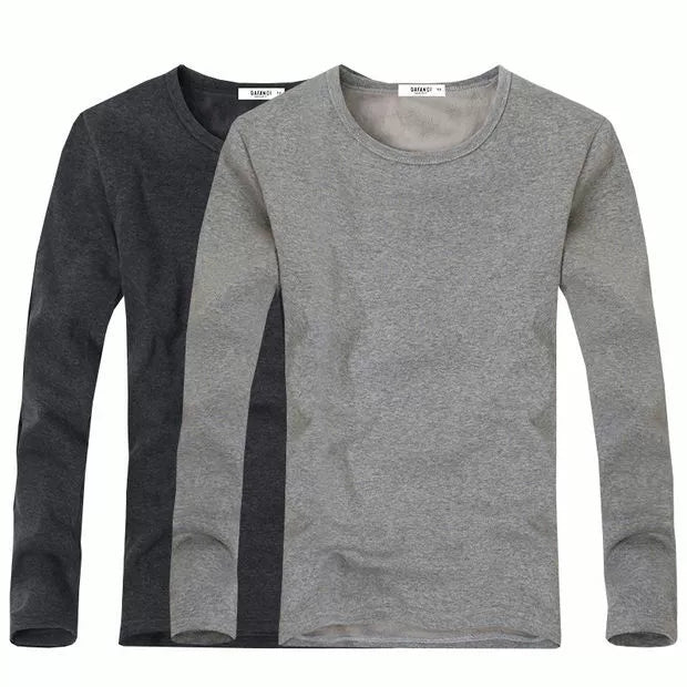 Men's Cozy Autumn Long Sleeve Thermal T-Shirt Set - 2 Pack