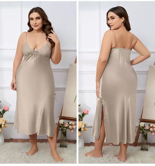 Elegant Plus Size Summer Nightgown with Adjustable Straps