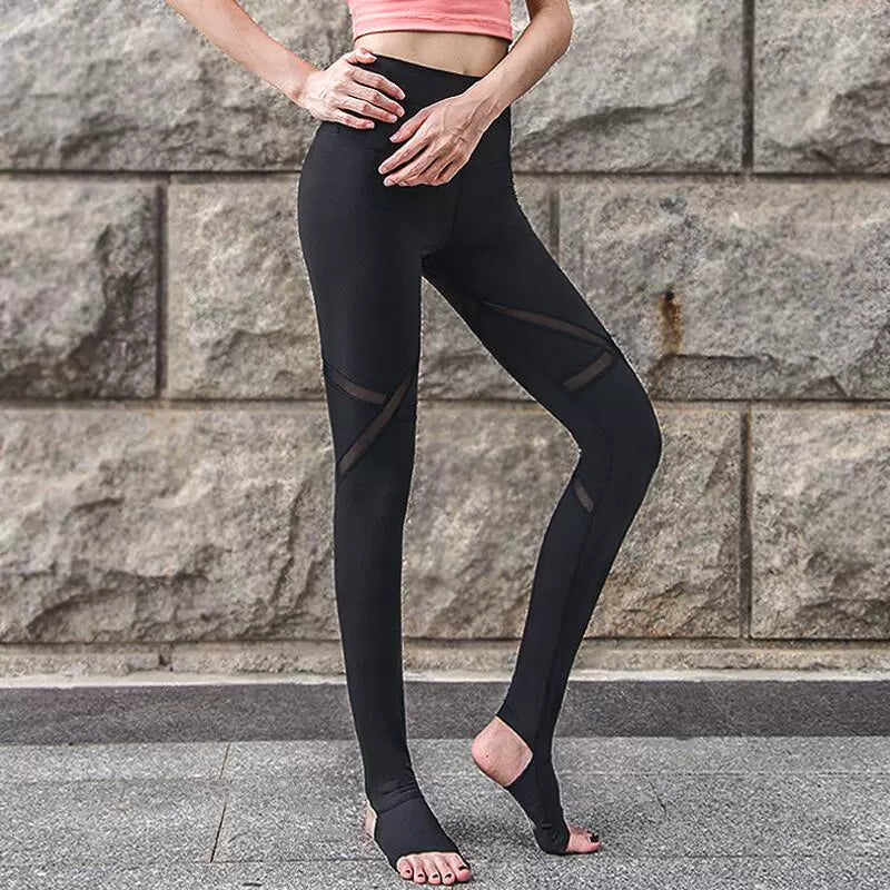 Sculpting High-Waisted Mesh Yoga Leggings for Fitness Enthusiasts