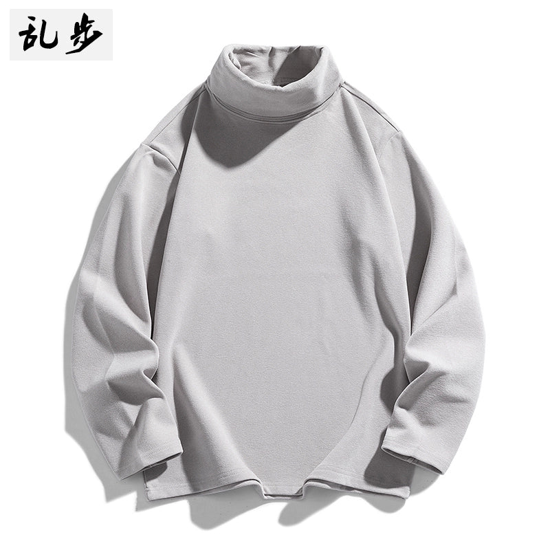 Chinese Fad Men's Long Sleeve Thermal Turtleneck Dralon Top