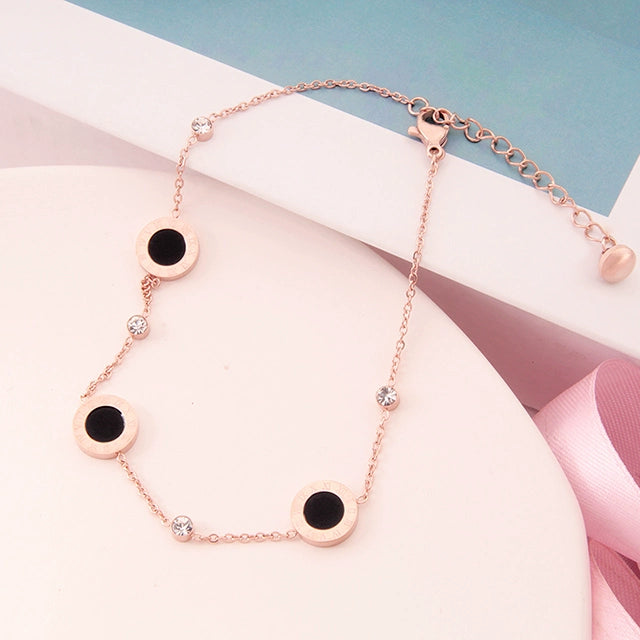 New Arrival Japanese and Korean Classy Titanium Steel Anklet Women's Non-Fading Rose Gold Anti-Allergy Student Stylish Fashion Online Red Fashion