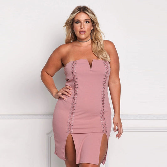 Curvy Confidence Strapless Bodycon Evening Gown for Plus Size Women