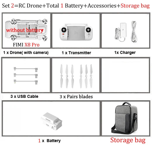 FIMI X8 Pro 4K HD Camera Drone with 3-Axis Gimbal and Smart Obstacle Avoidance for Aerial Photography