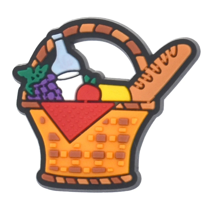 Picnic-Themed Shoe Charms for Customizing Crocs, Sandals, and Clogs - Fun Accessories for Kids and Adults