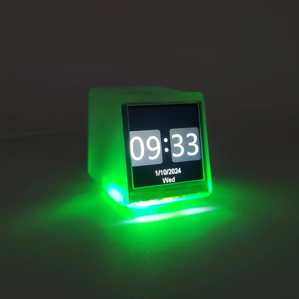 Crypto Chic Nixie Tube Alarm Clock with Custom RGB Lighting & Personal Photo Gallery