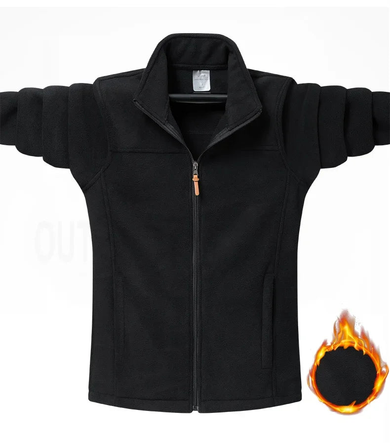 Oversized Men's Trendy Patchwork Fleece Jacket for Spring Sports and Casual Outings