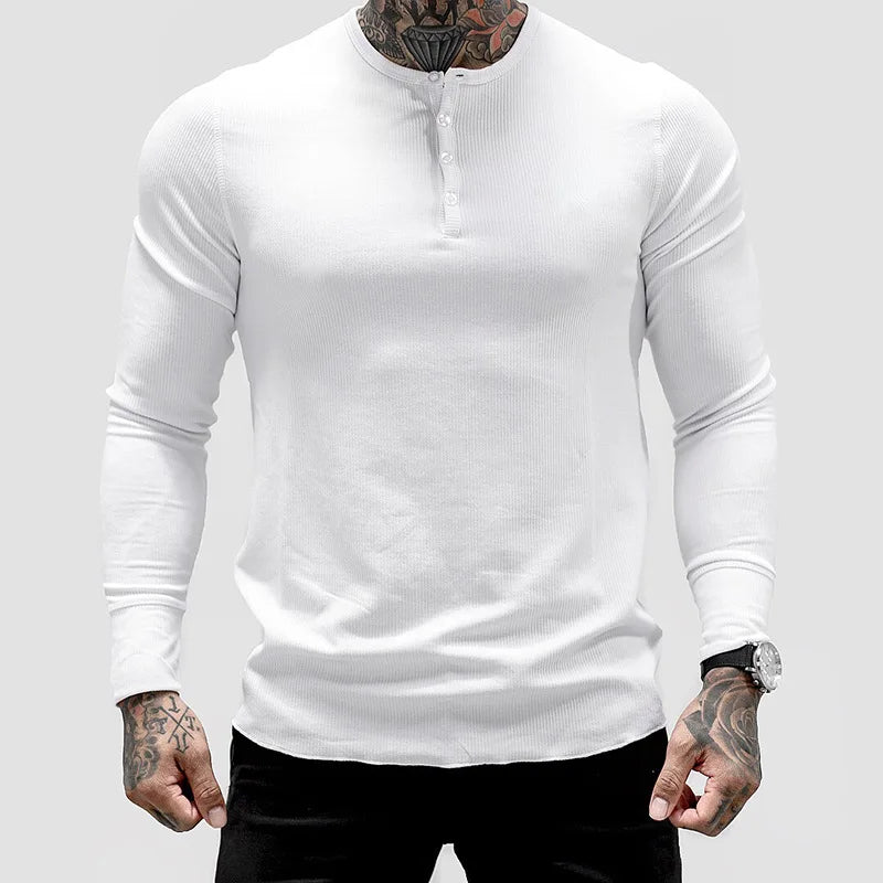 Stylish Slim Fit Long Sleeve Polo T-Shirt for Men - Premium Casual Top for Gym and Daily Activities