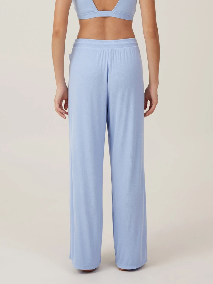 High-Waisted Wide-Leg Women's Lounge Pants - Comfy Casual Pajama Bottoms with Drawstring