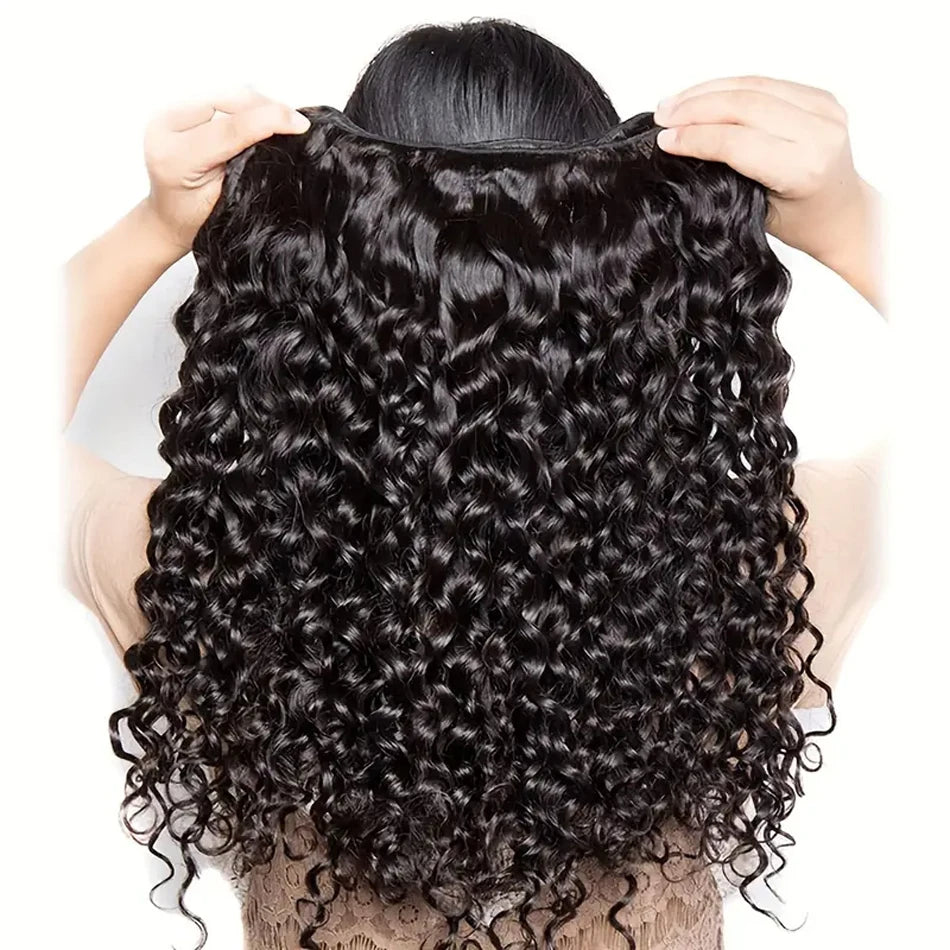 Luxury Indian Remy Curly Wave Hair Bundles - 10-30 Inches Natural Black 100% Human Hair Extensions