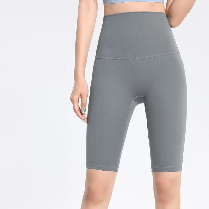 Women's High-Waisted Five Point Leggings – Sculpting Cycling & Yoga Shorts for Fitness and Running