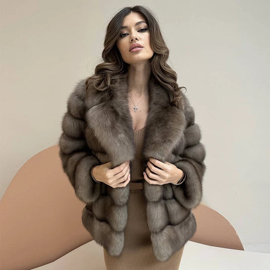 Fur Coat Women Real Fox Fur Coat Women Luxury Winter 2024 Short Coat For Women Best Selling Fox Fur Jackets