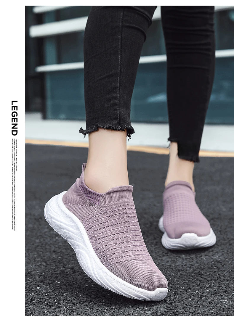 Elegant Women's Lightweight Slip-On Sneakers for Walking and Running