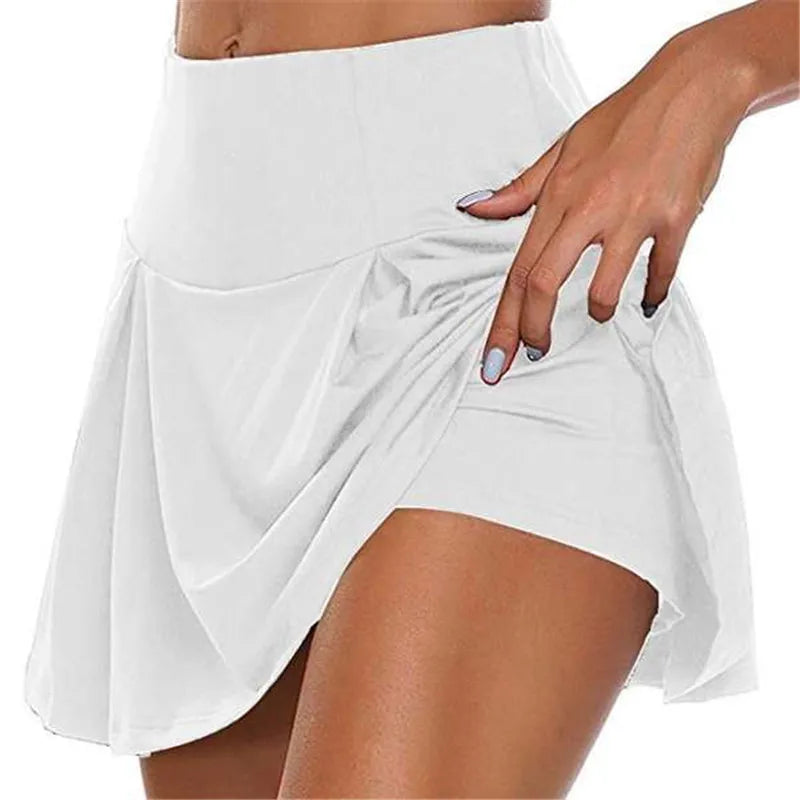 2023 Women's Athletic Skirts for Summer Fitness - Solid Color Running, Tennis & Yoga Skirts with Built-in Liner, Sizes S-5XL