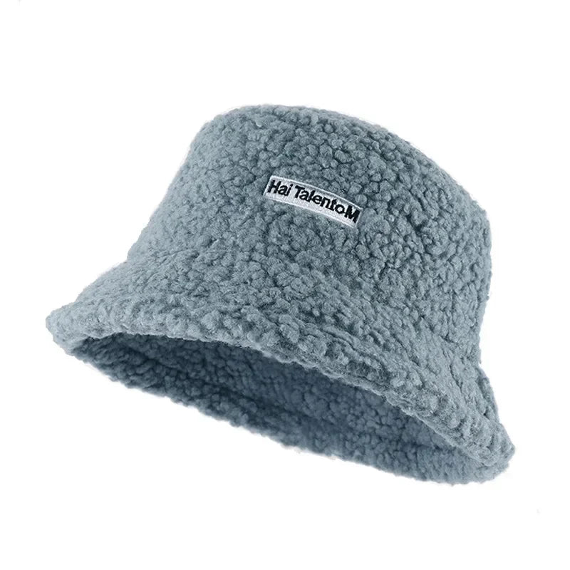 Chic Faux Fur Bucket Hat for Women - Warm Lamb Wool Fisherman Cap for Fall and Winter Activities