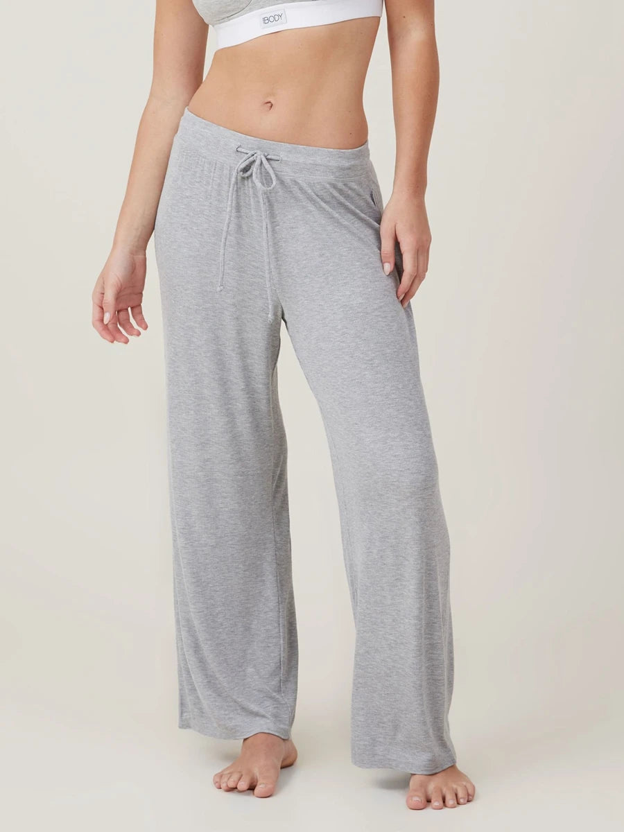 High-Waisted Wide-Leg Women's Lounge Pants - Comfy Casual Pajama Bottoms with Drawstring