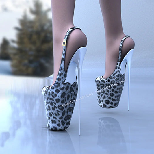 Fierce Leopard Print Peep Toe Platform Heels for Stylish Summer Adventures 2024 Women's Fashion