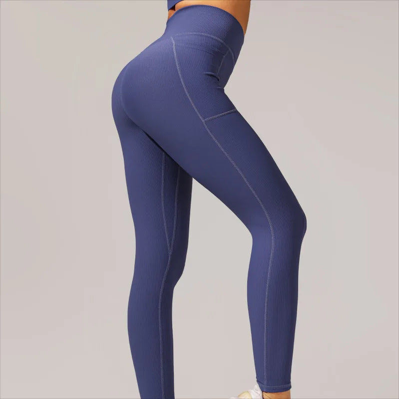 High-Waisted Booty-Lifting Women's Fitness Leggings - Seamless Push Up Stylish Workout Tights