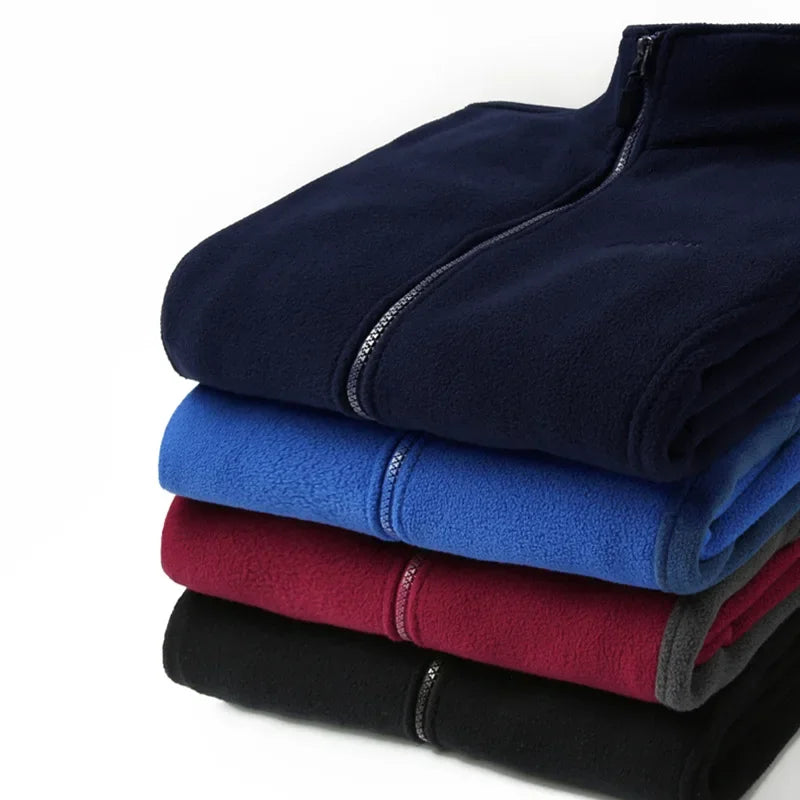 Plus Size Men's Fleece Jacket for Big and Tall - Sizes 6XL to 10XL, Cozy Autumn Spring Cardigan