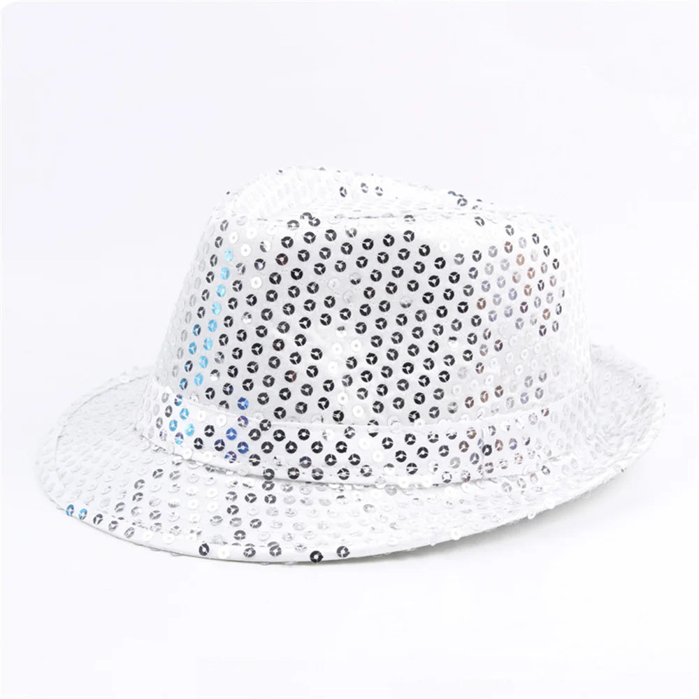 2024 Unisex Sequin Jazz Hat for Parties, Dances, and Celebrations - Dazzling Cowboy Cap with Adjustable Fit