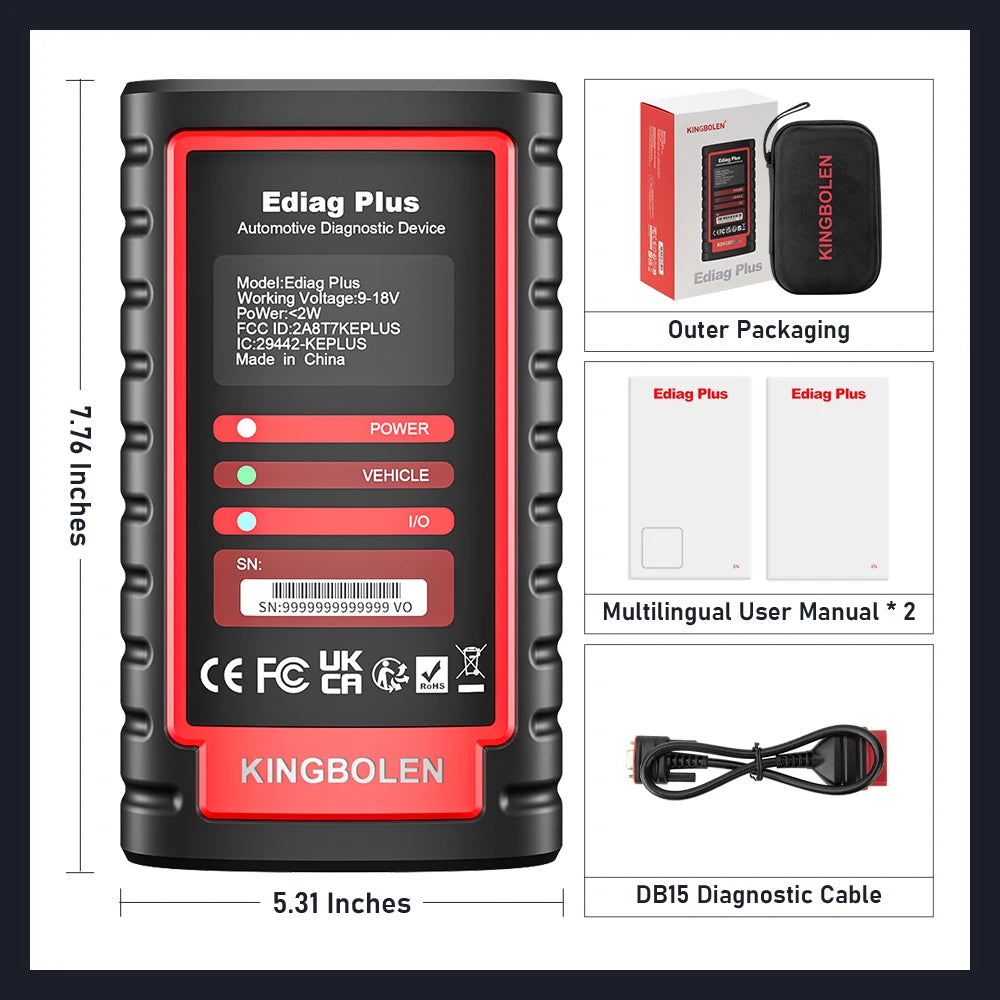 KINGBOLEN Ediag Plus & THINKCAR THINKDIAG 2: Advanced OBD2 Scanner for All System ECU Coding and Diagnostics