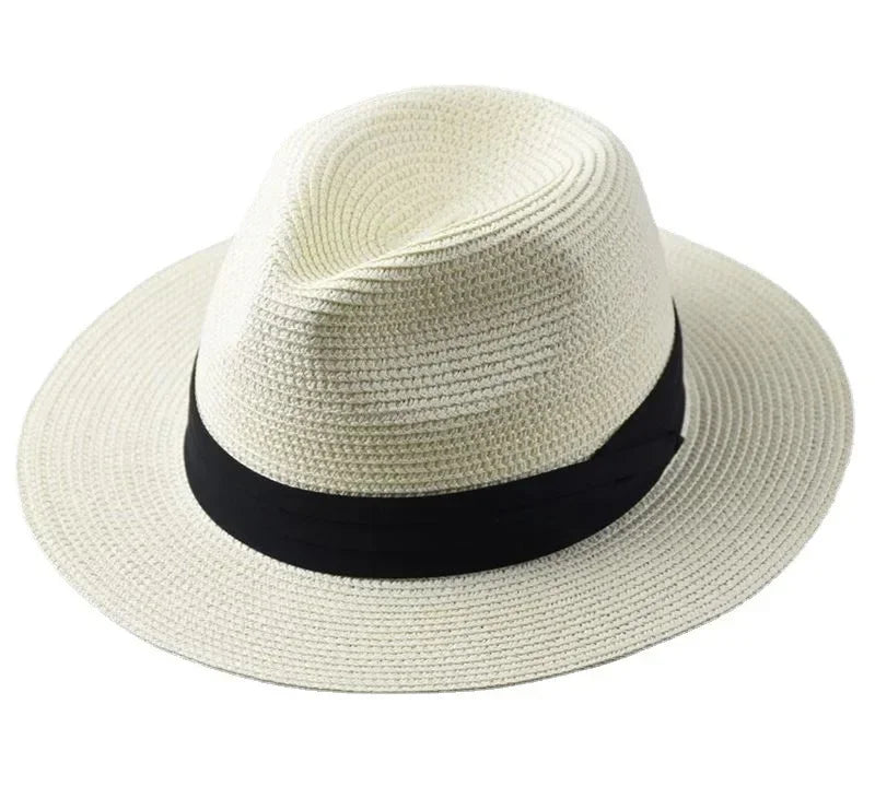 Men's and Women's Plus Size Panama Sun Hats - Wide Brim Straw Hats for Summer Beach Outings