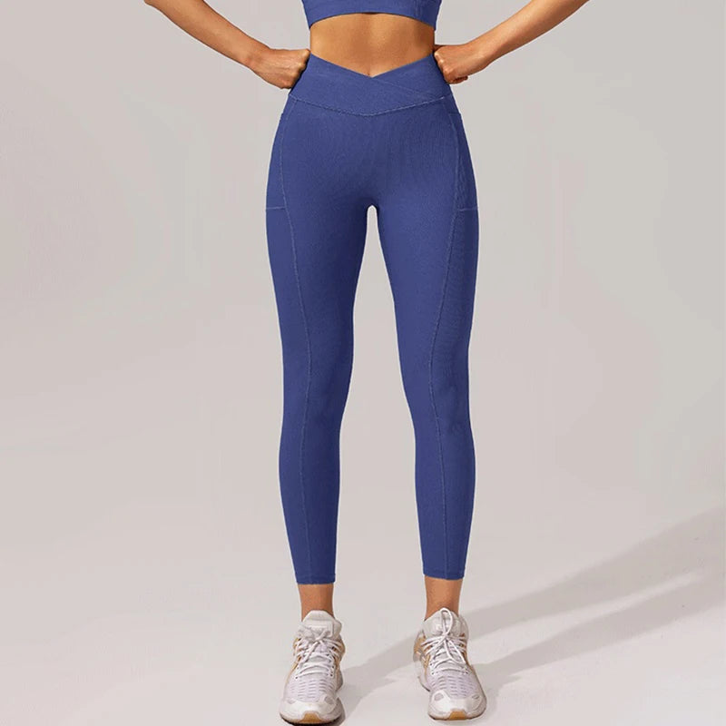 High-Waisted Booty-Lifting Women's Fitness Leggings - Seamless Push Up Stylish Workout Tights