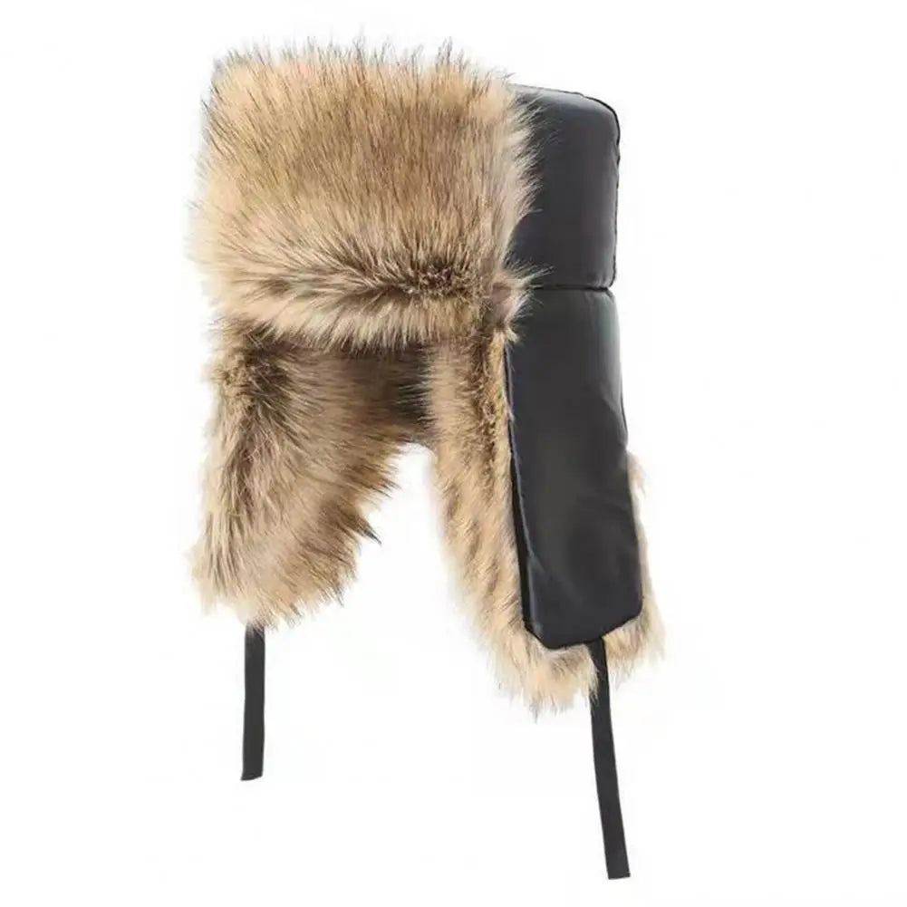 Unisex Faux Fur Ushanka Trooper Hat for Winter Outdoor Activities - Warm Earmuff Cossack Cap