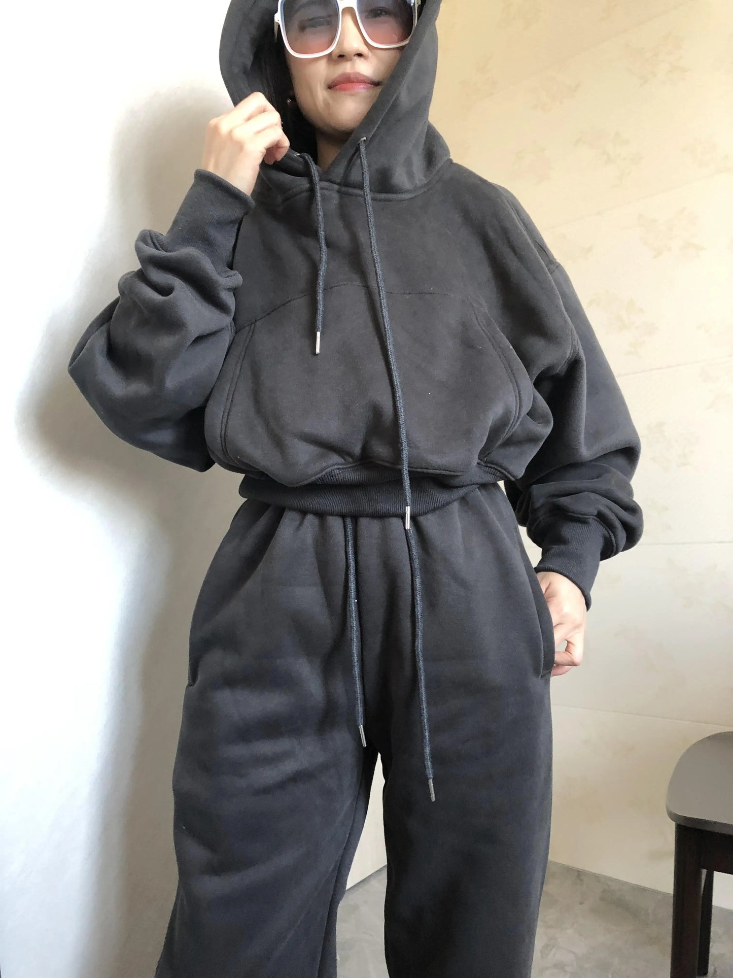 Cozy Fleece Hoodie and Jogger Pant Set for Women - Stylish 2 Piece Tracksuit for Fall & Winter SIZE XXL