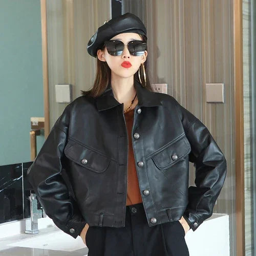 Tajiyane Genuine Leather Jacket Women Real Sheepskin Coat 2021 Autumn Short Slim Clothes Lady Fashion Biker Jackets Pele HLY75