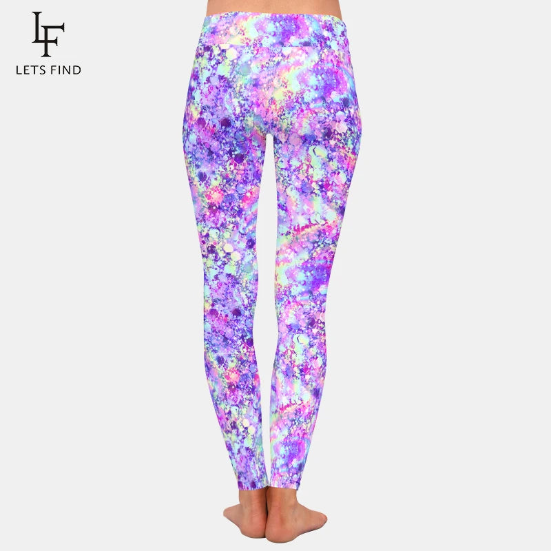 LETSFIND Women's High-Waisted 3D Glitter Fitness Leggings - Stylish & Comfortable Stretch Leggings for Every Occasion