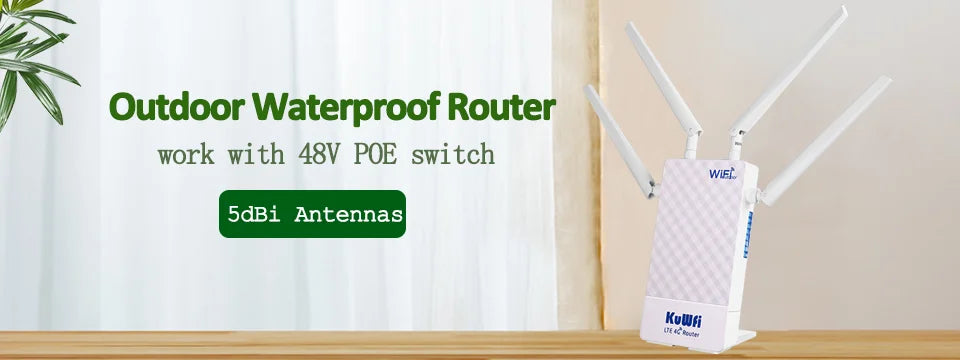 KuWFi Long-Range Outdoor Wi-Fi Extender – Signal Boosting Up to 1KM!