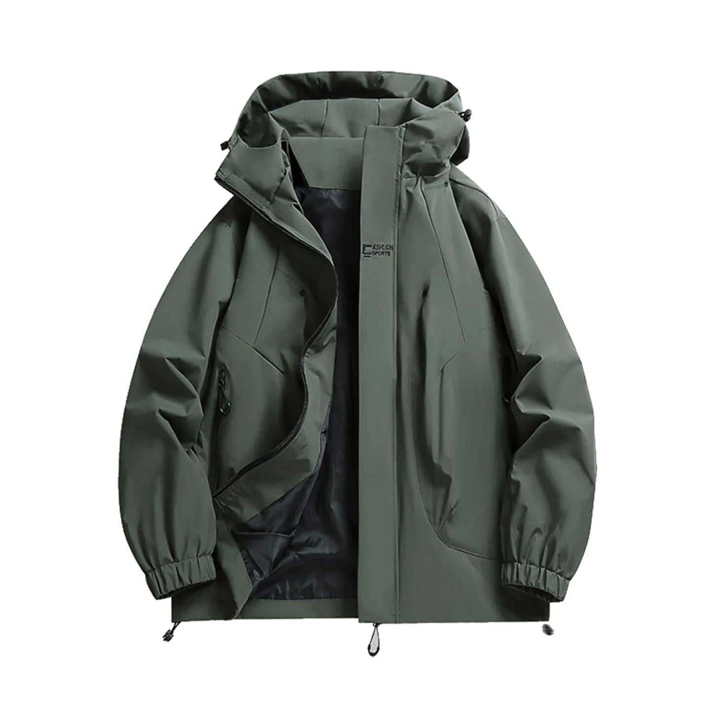 Men's Lightweight Windproof Hooded Jacket - Trendy Casual Outerwear for Big and Tall Sizes