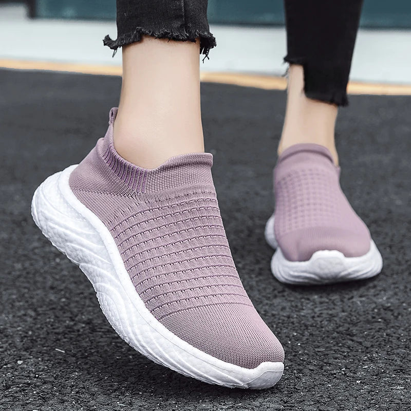 Elegant Women's Lightweight Slip-On Sneakers for Walking and Running