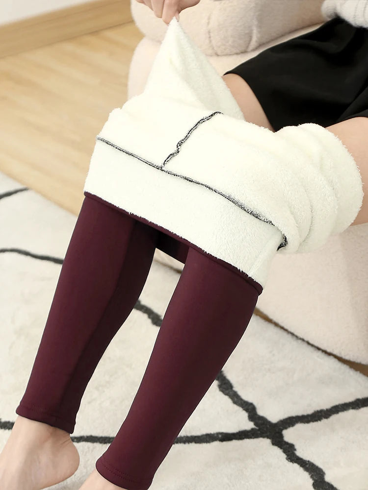 High-Waisted Fleece-Lined Winter Leggings for Women - Thick, Cozy, and Cold-Resistant