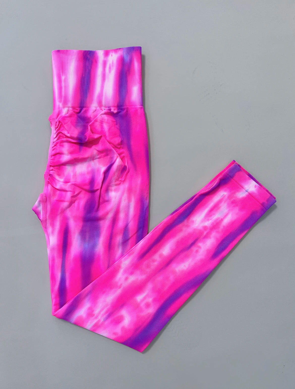 High Waist Tie Dye Scrunch Leggings for Women - Seamless Push Up Yoga & Fitness Pants